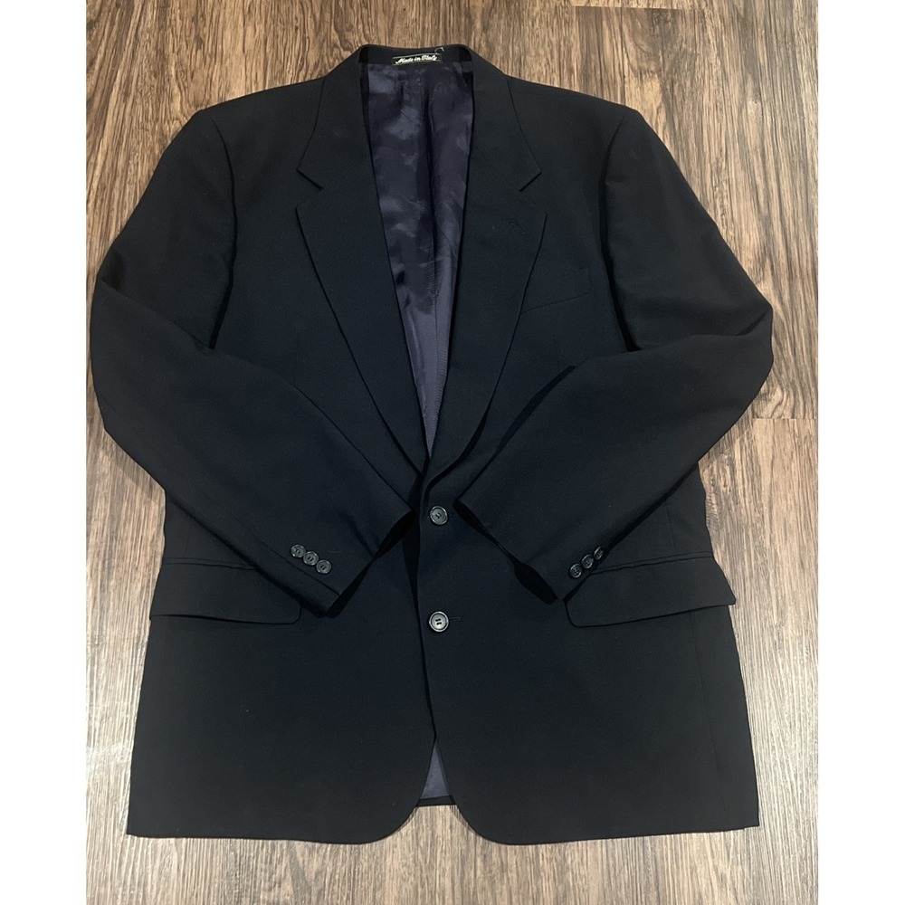 Valentino Uomo Mens Blazer Virgin Wool Blazer Size 42L Color Navy Italy